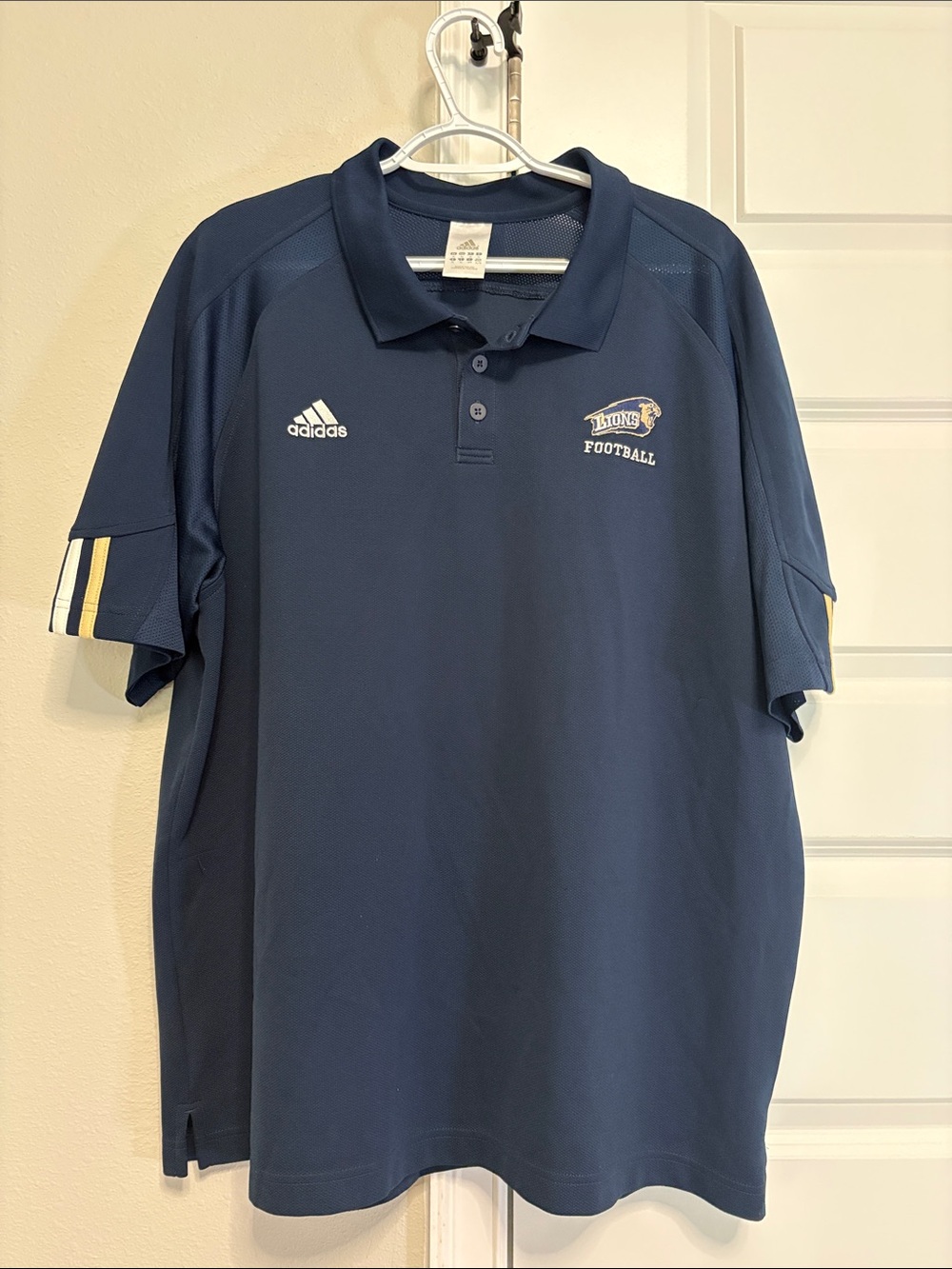 adidas Navy Blue Polo with Lions Football Crest